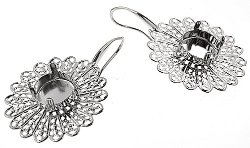 Filigree Earring Setting 33mm Sunflower