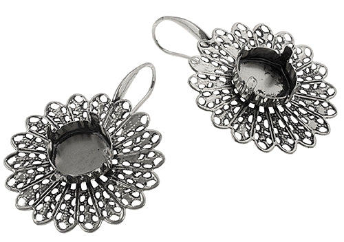 Filigree Earring Setting 33mm Sunflower