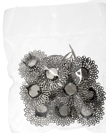 Filigree Earring Setting 33mm Sunflower