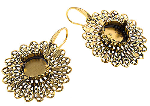Filigree Earring Setting 33mm Sunflower
