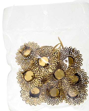 Filigree Earring Setting 33mm Sunflower