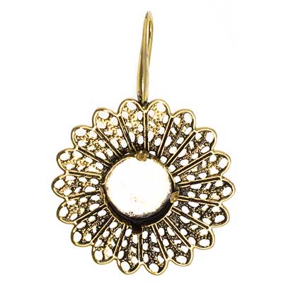 Filigree Earring Setting 33mm Sunflower - Cosplay Supplies Inc