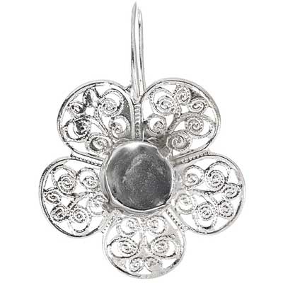 Filigree Earring Setting 36mm Flower - Cosplay Supplies Inc