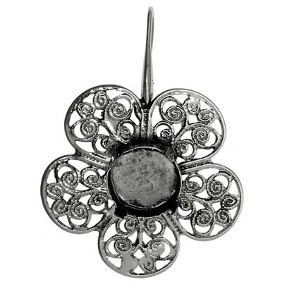 Filigree Earring Setting 36mm Flower - Cosplay Supplies Inc