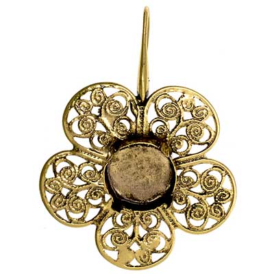 Filigree Earring Setting 36mm Flower - Cosplay Supplies Inc