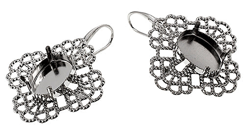 Filigree Earring Setting 35mm Clover