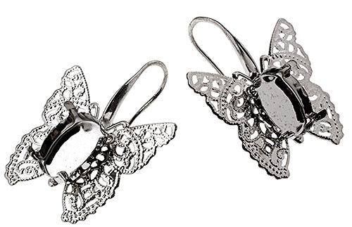 Filigree Earring Setting 26x27mm Butterfly