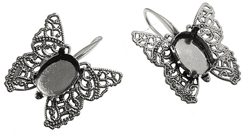 Filigree Earring Setting 26x27mm Butterfly