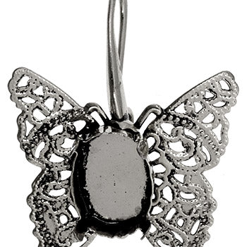 Filigree Earring Setting 26x27mm Butterfly - Cosplay Supplies Inc
