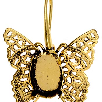 Filigree Earring Setting 26x27mm Butterfly - Cosplay Supplies Inc