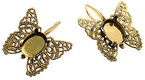 Filigree Earring Setting 26x27mm Butterfly