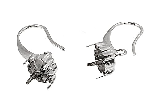 Earring Setting Round 8mm Cup (6 Pairs)