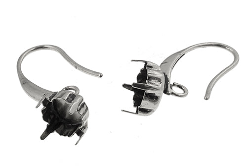 Earring Setting Round 8mm Cup (6 Pairs)