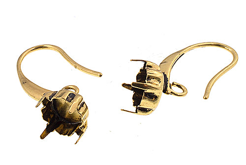 Earring Setting Round 8mm Cup (6 Pairs)