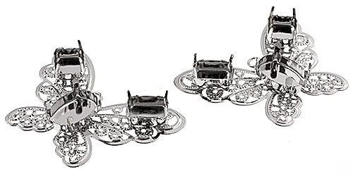 Filigree Pendant Setting 32x42mm Butterfly