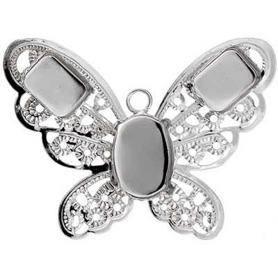 Filigree Pendant Setting 32x42mm Butterfly - Cosplay Supplies Inc