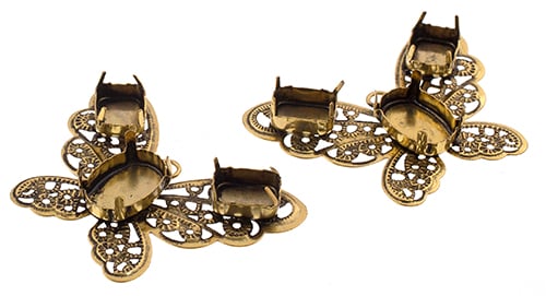 Filigree Pendant Setting 32x42mm Butterfly