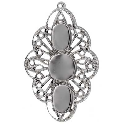 Filigree Pendant Setting 34x54mm Flower - Cosplay Supplies Inc