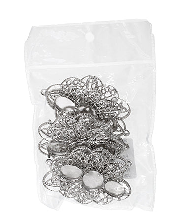 Filigree Pendant Setting 34x54mm Flower