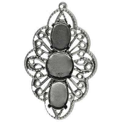 Filigree Pendant Setting 34x54mm Flower - Cosplay Supplies Inc