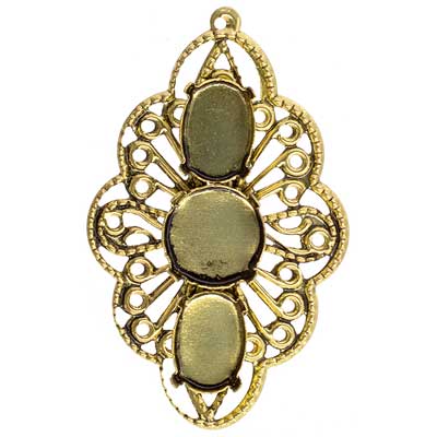 Filigree Pendant Setting 34x54mm Flower - Cosplay Supplies Inc