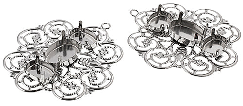 Filigree Pendant Setting 50mm Flower