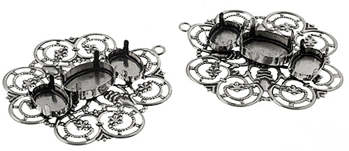 Filigree Pendant Setting 50mm Flower