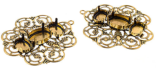 Filigree Pendant Setting 50mm Flower