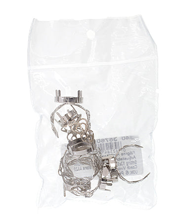 Filigree Ring Hearts With Setting Adjustable 6pcs