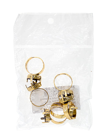 Filigree Ring Round With Setting Adjustable 6pcs