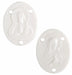 Connector Opaque White 3-Hole Oval 22.5x17.5mm Acrylic Two Face