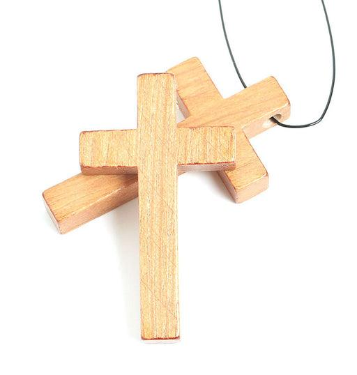 Cross Wooden Religious 24x42mm With 3.5mm Large Hole