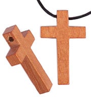 Cross Wooden Religious 12x23mm with 1.5mm Large Hole