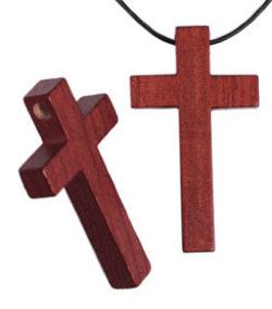 Cross Wooden Religious 12x23mm with 1.5mm Large Hole