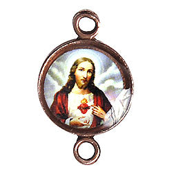 Medal With 2 Loops Sacred Heart Immaculate Heart Of Mary
