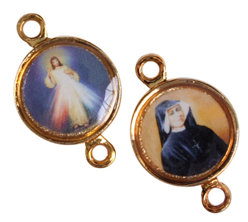 Medal With 2 Loops Divine Mercy / Saint Faustina