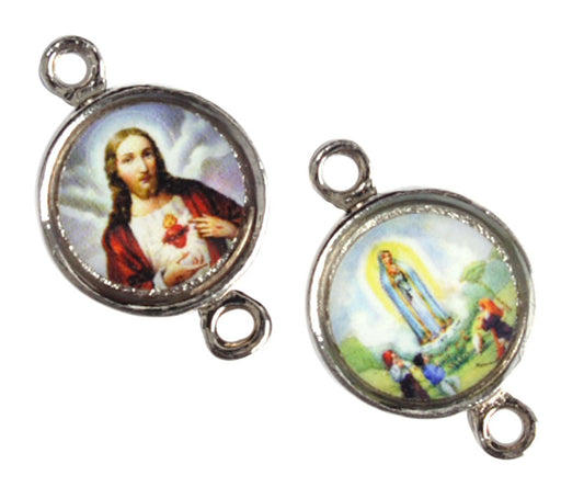 Medal With 2 Loops Fatima / Sacred Heart