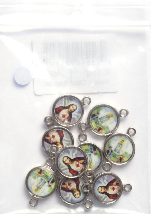 Medal With 2 Loops Fatima / Sacred Heart