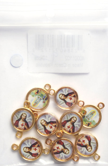 Medal With 2 Loops Fatima / Sacred Heart