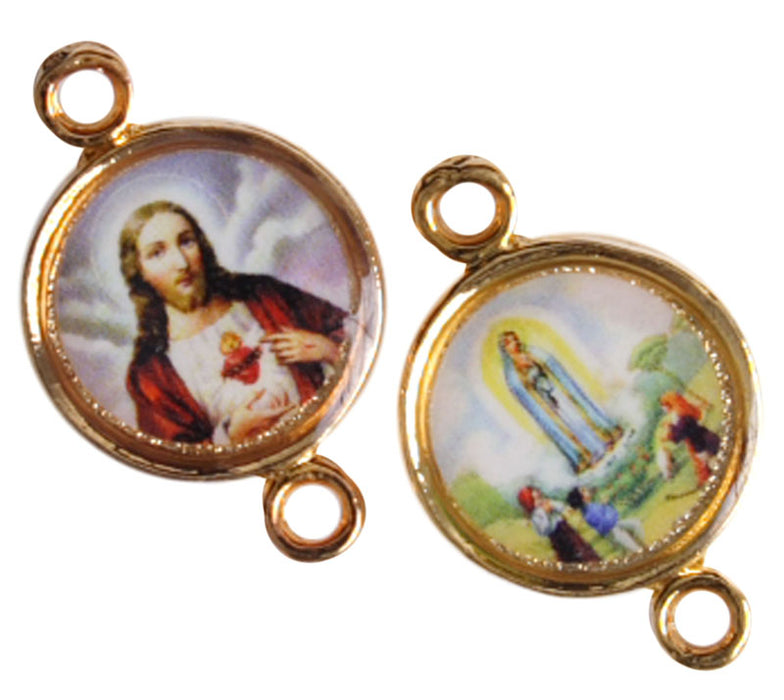 Medal With 2 Loops Fatima / Sacred Heart