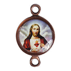 Medal With 2 Loops Fatima / Sacred Heart