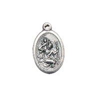 Religious Pendant St. Christoph Pray For Us Nickel With Ring