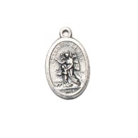 Religious Pendant Guardian Angel / Sacred Heart Nickel With Ring