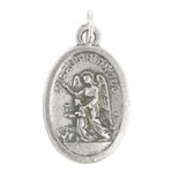 Religious Pendant Lead Free Guardian Angel / St. Michael Nickel With Ring