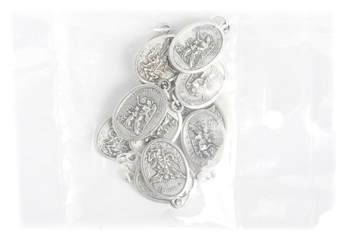 Religious Pendant Lead Free Guardian Angel / St. Michael Nickel With Ring