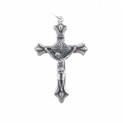 Crucifix Fancy Ends Silver 40x25mm