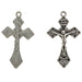 Pendant- Religious Cross With Loop 37.5x33mm Antique Silver 10pcs