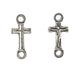 Connector- Religious Mini Cross 10.5x8mm Antique Silver 10pcs