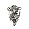 Connector- Religious Scared Heart 15x20mm Antique Silver 10pcs