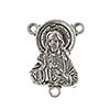 Connector- Religious 3 Loop Sacred Heart 13x17mm Antique Silver 10pcs